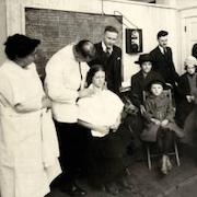 People in OHSU clinic at the turn of the century