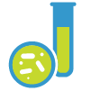 Icon of a petri dish and an assay tube