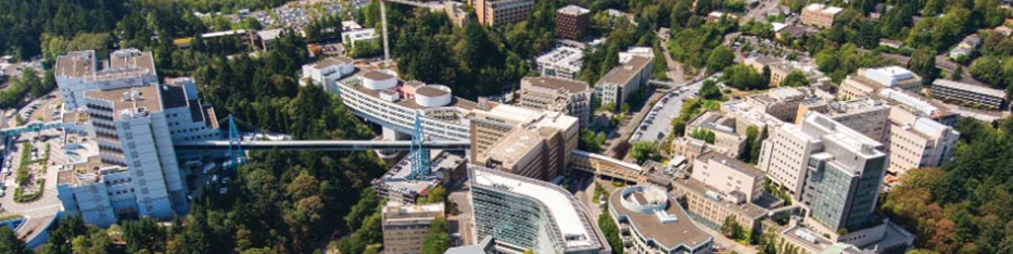 aerial view of the Portland Campus and OHSU