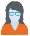 OCTRI Navigator Icon with glasses and an orange shirt