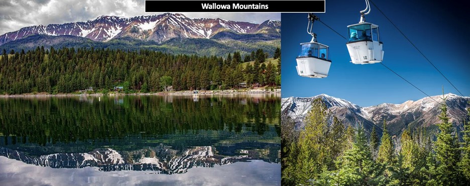 Photograph of the Wallowa Mountains and air gondola