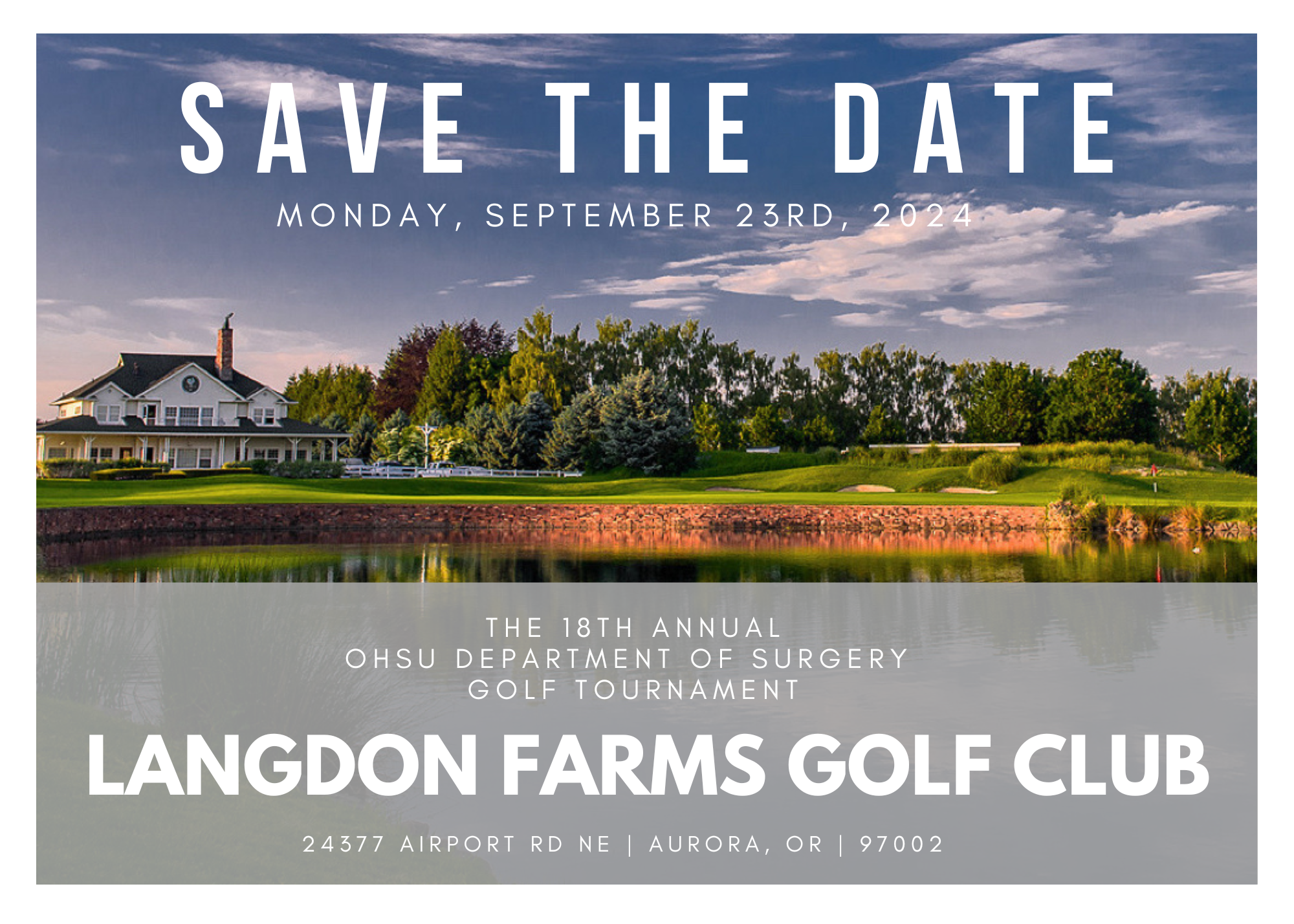 Surgery Golf Tournament 2024 Save the Date