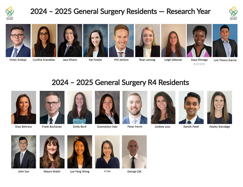 2024-2025 Surgery Resident Photo Roster - R4 and Research