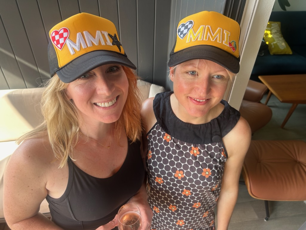 Ruth Napier and Bella Rauch with MMI hats