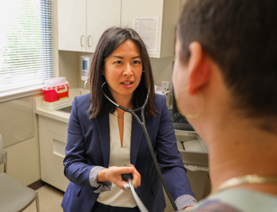 chse Jane Zhu with patient