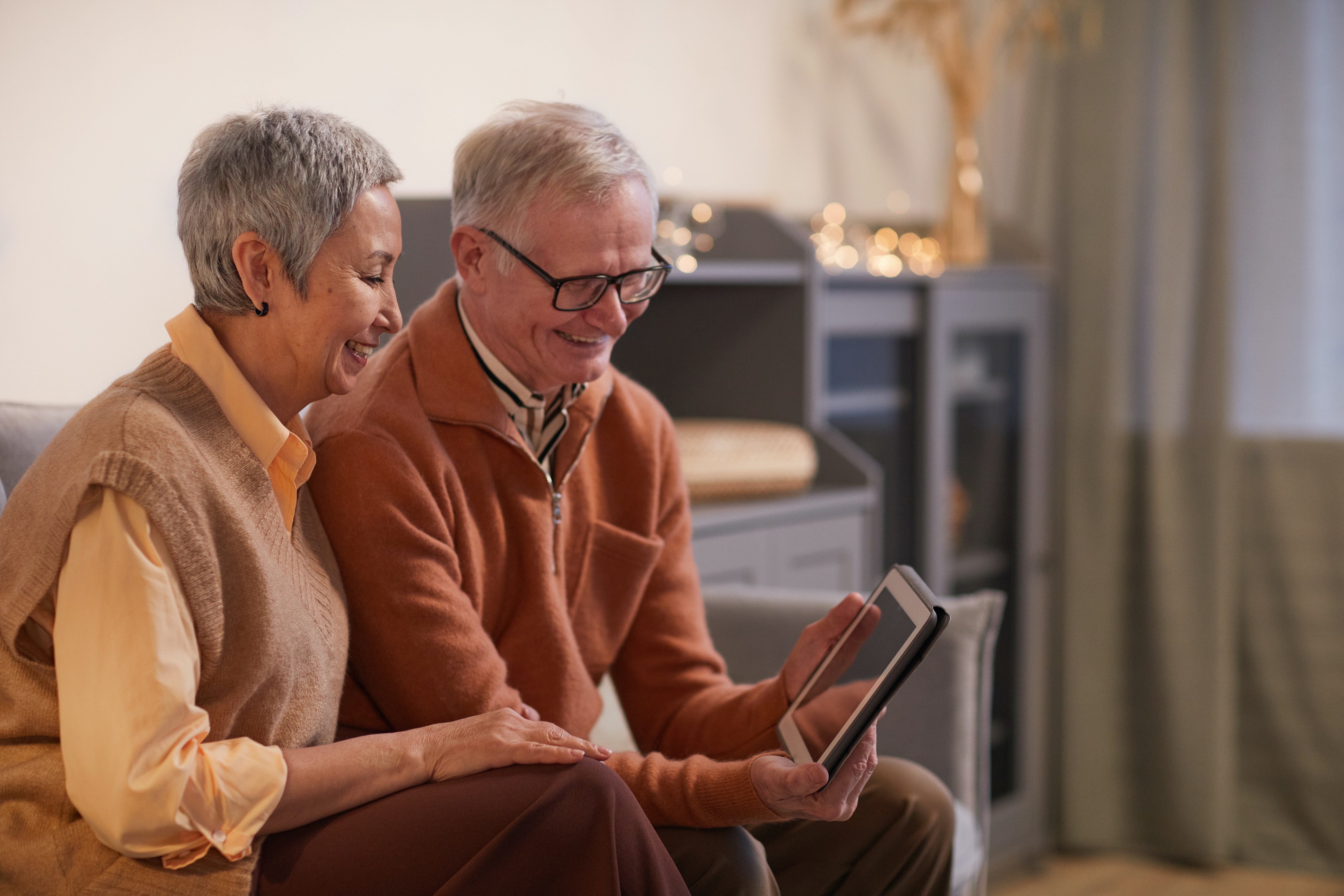 older couple videochatting