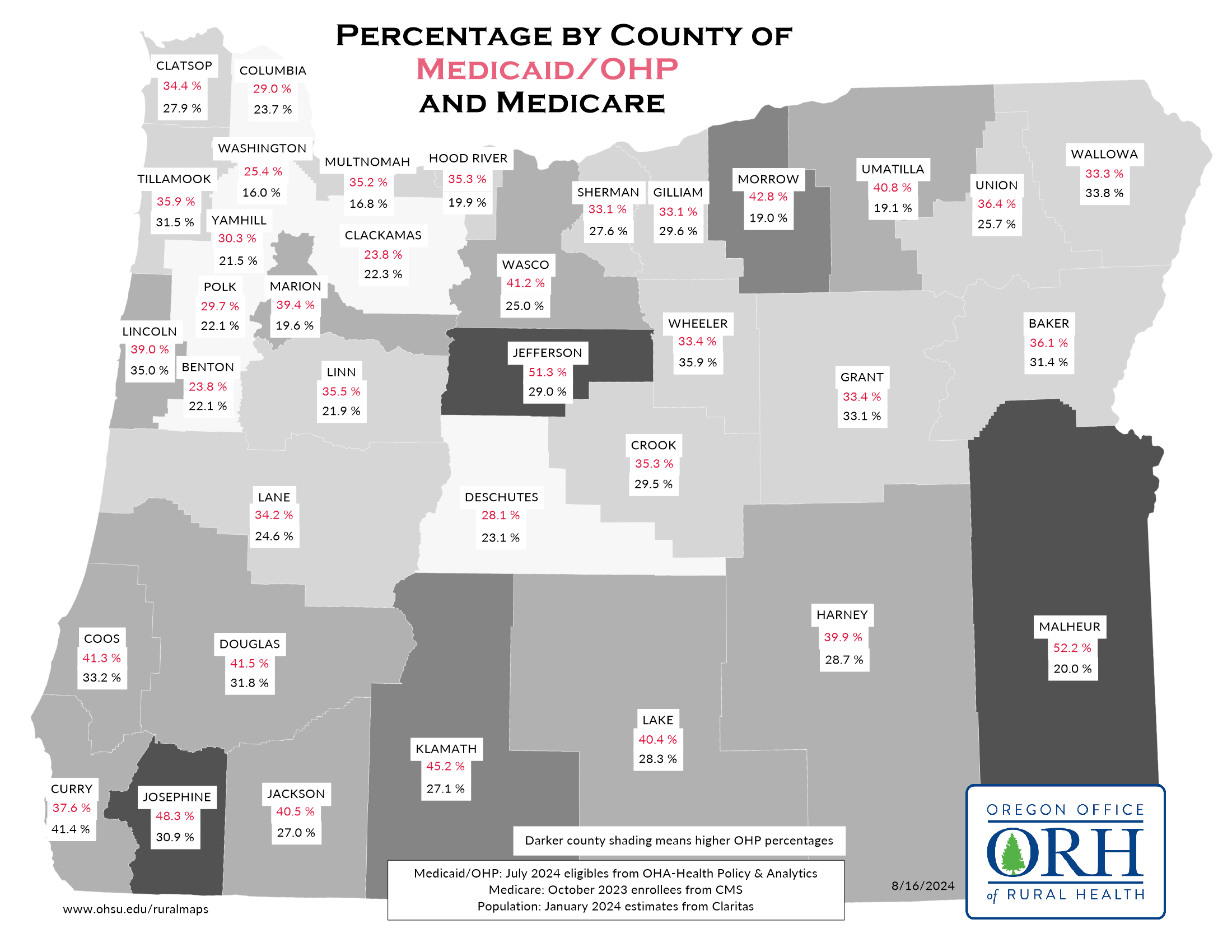 Medicaid/Medicare by county 