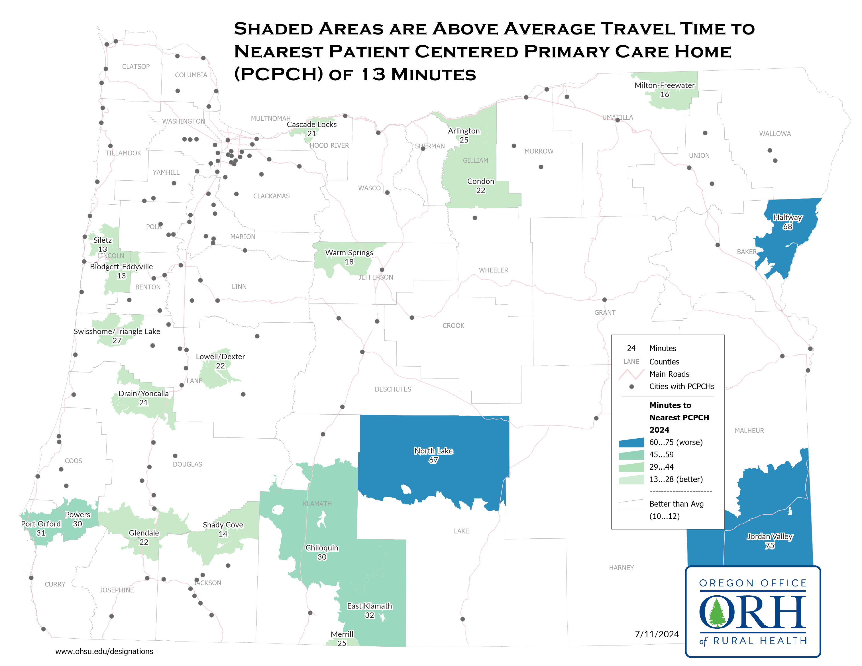 Time to Patient Centered Primary Care Home Map