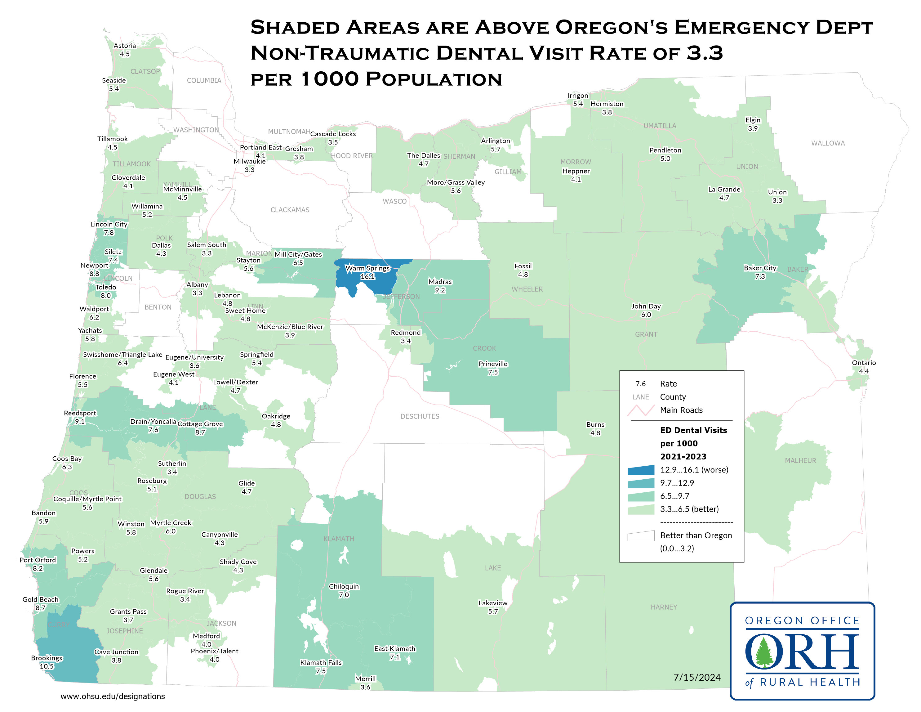 Emergency Department Non-Traumatic Dental Visit Map