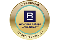 A badge that reads "American College of Radiology Ultrasound," "Ultrasound Accredited Facility."