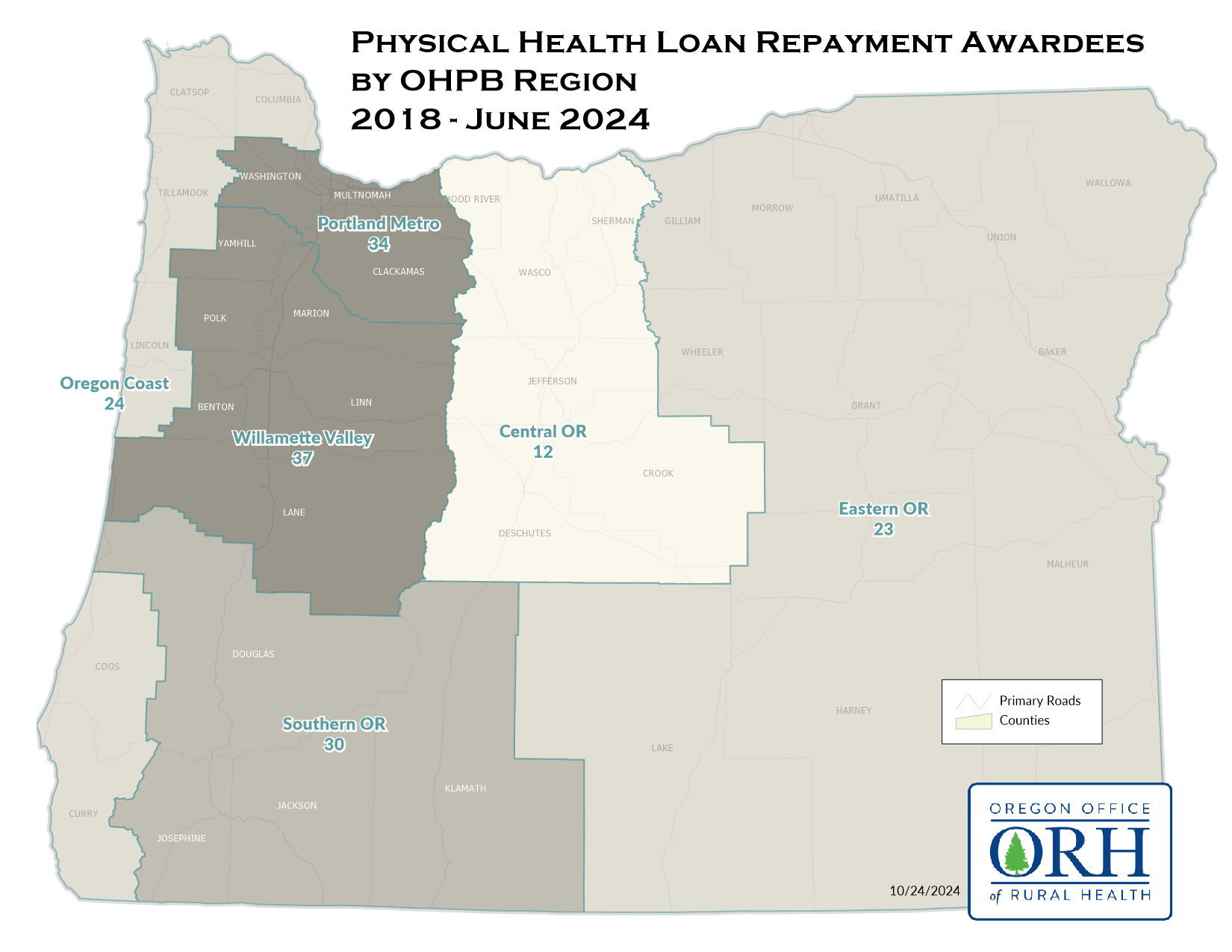 Physical health loan repayment awardees 2024