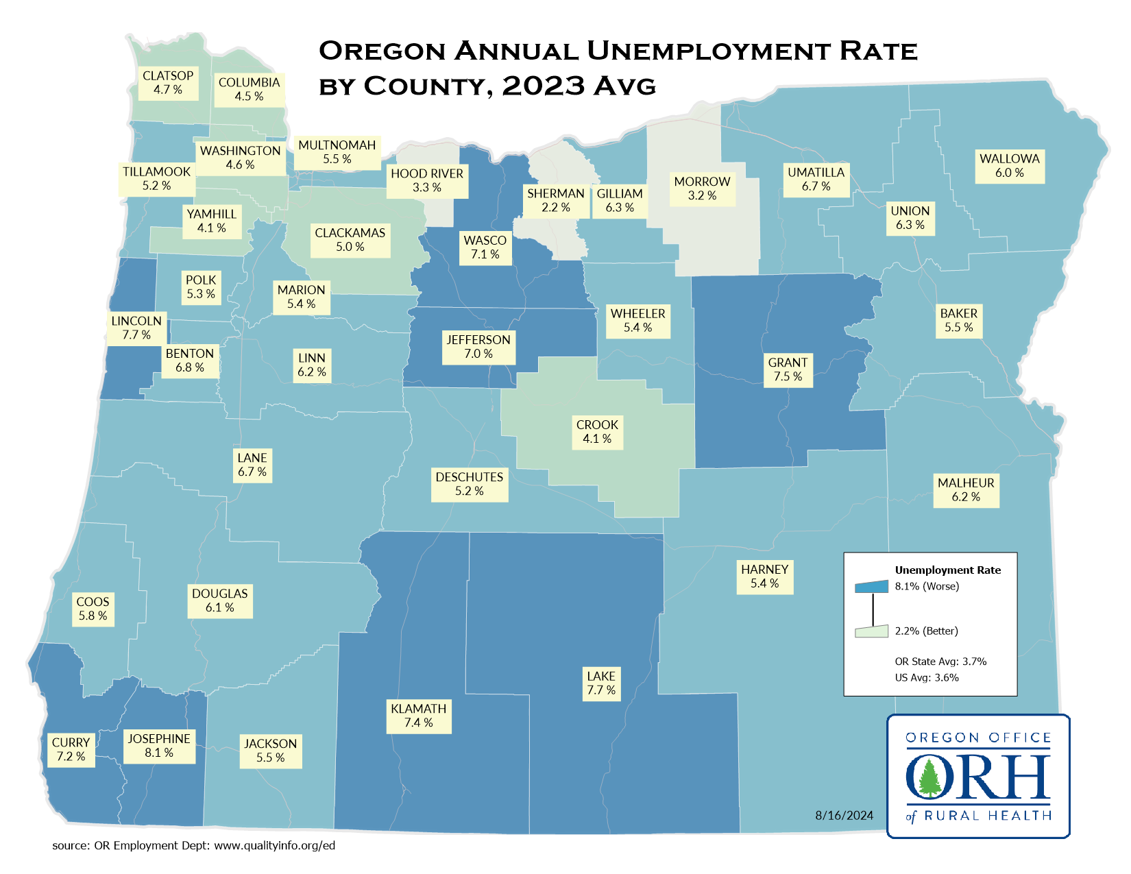 Unemployment by county