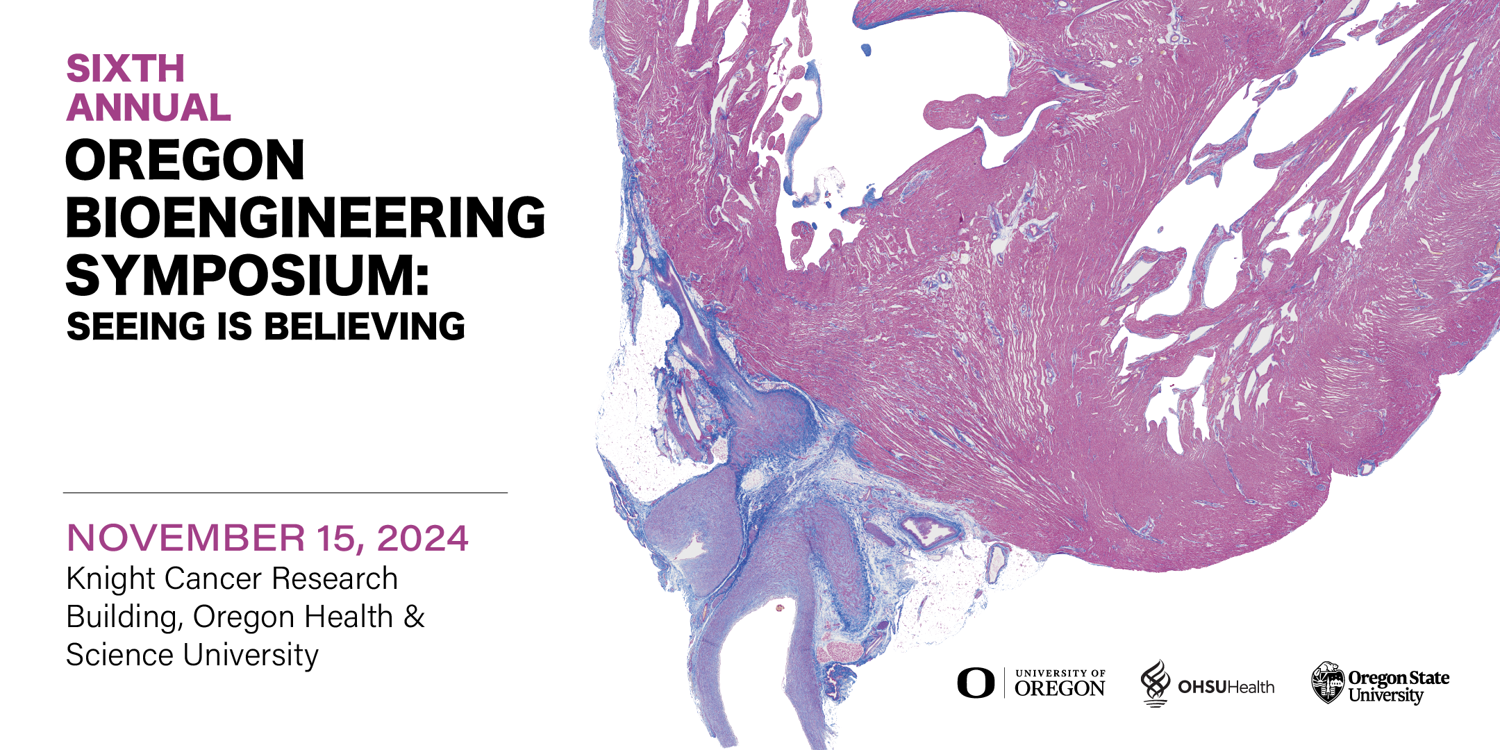 Oregon Bioengineering Symposium: November 15, 2024. Hosted by OHSU at the Knight Cancer Research Building