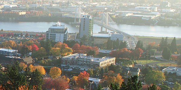 South Waterfront campus in autumn